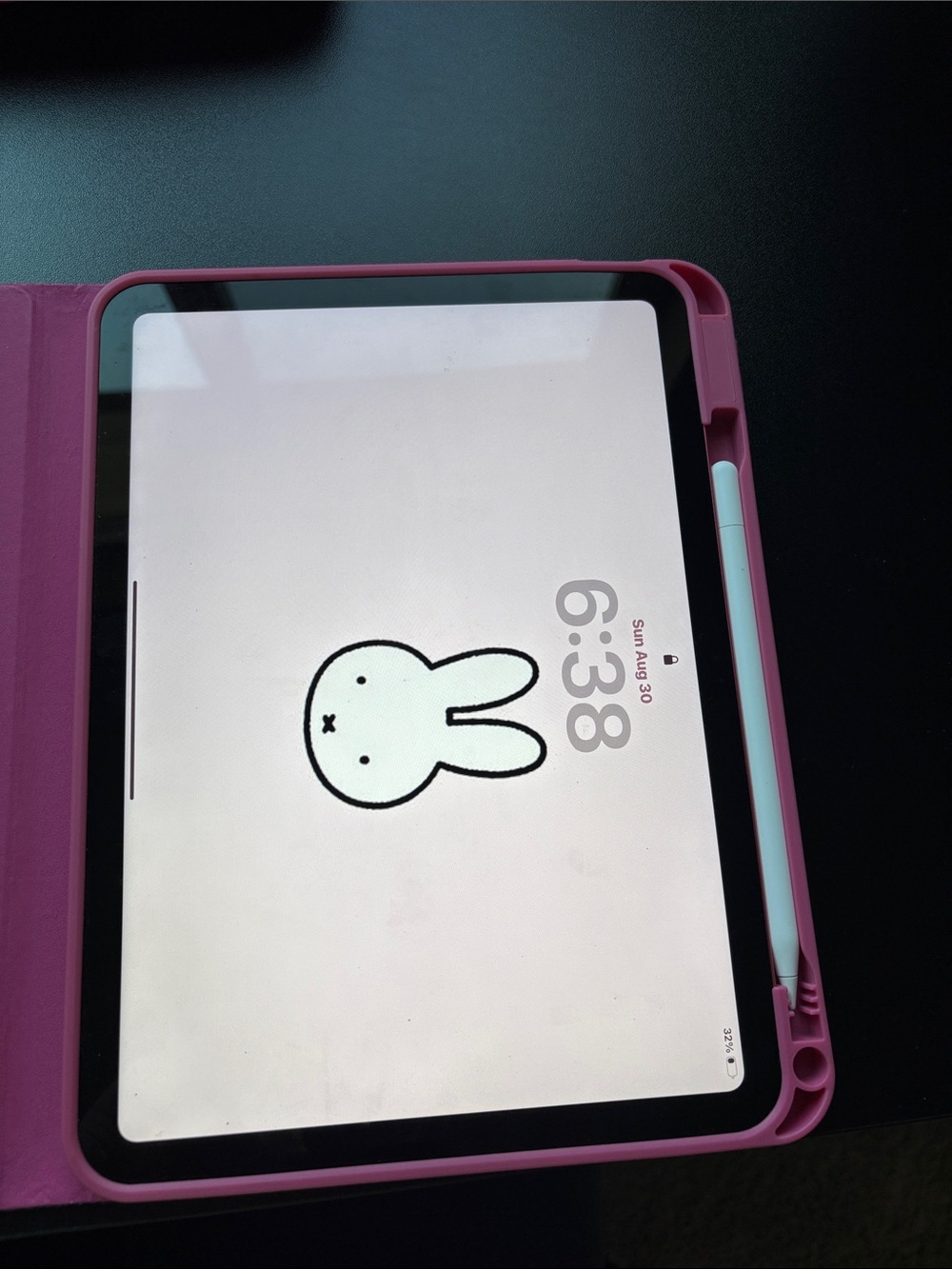 Pink IPad WITH Pink Tablet Case and Apple Pencil